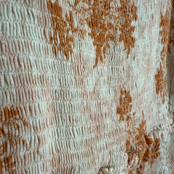 FREE PEOPLE | Intimately Hanna Peach and Pink Floral Smocked Camisole | Medium - Picture 3 of 6